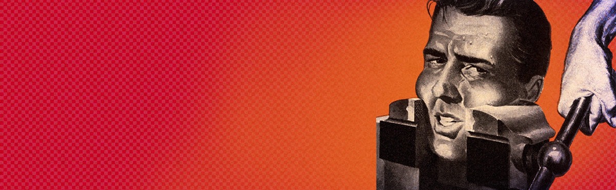 Image of a man with his head in a vice exhibiting a face of pain. Customer pain points can be resolved with CDP.